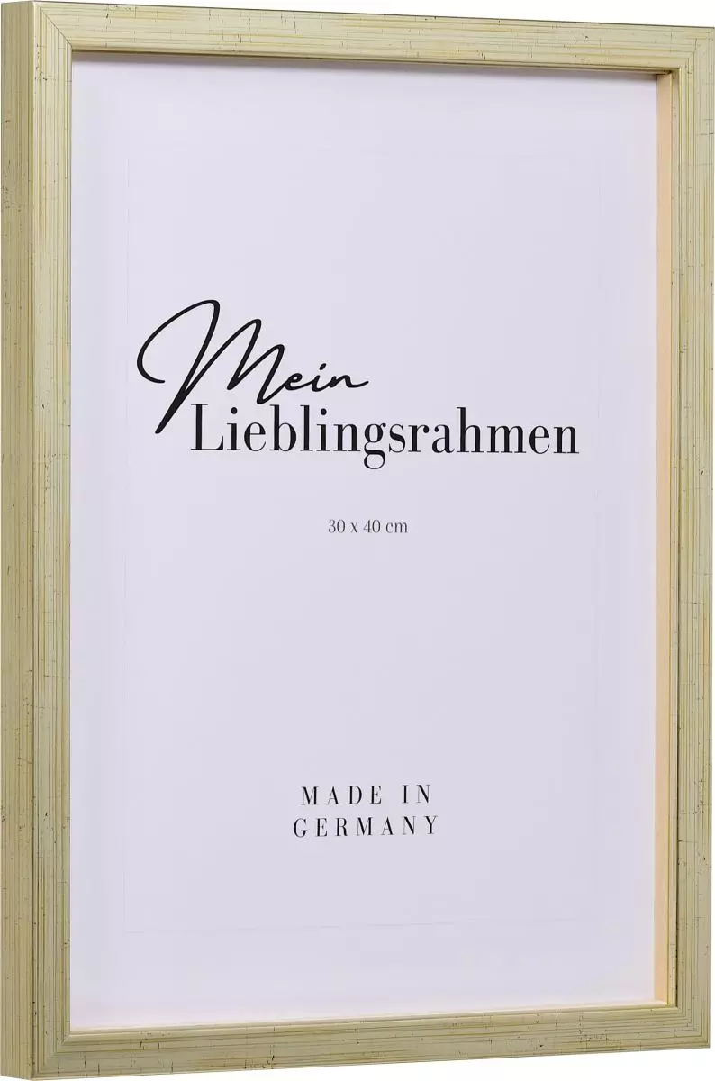 Seitenansicht eines antiksilbernen Bilderrahmens A4 mit glatter Oberfläche und schlichtem Design