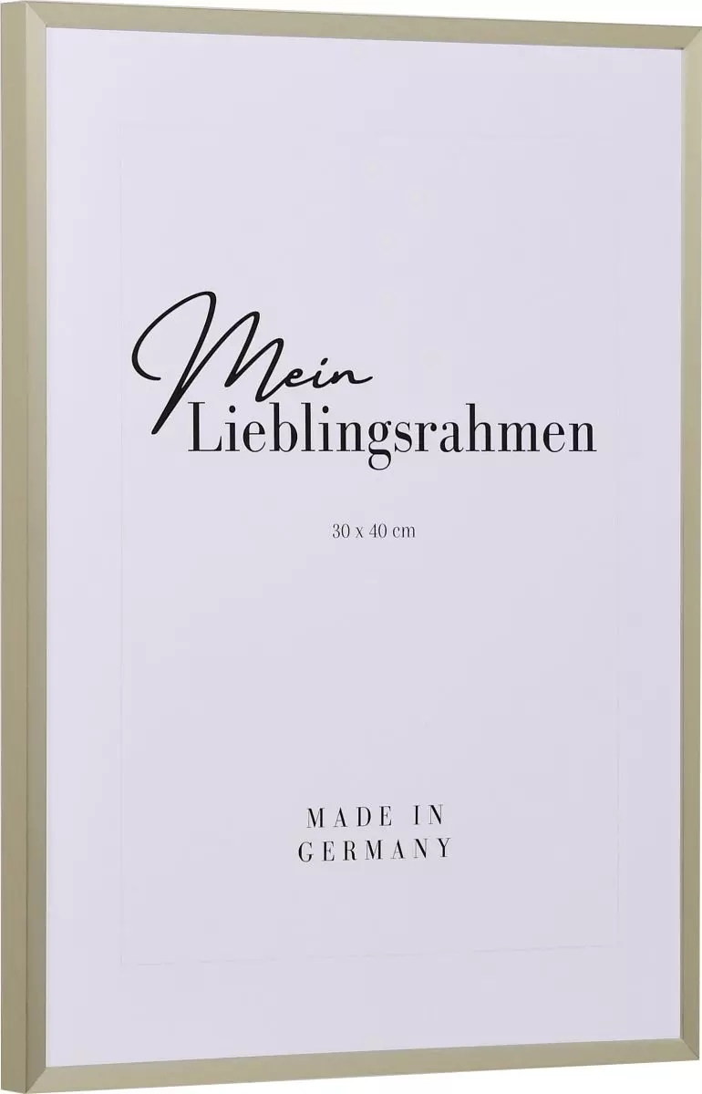 Seitenansicht eines champagnerfarbenen, matt eloxierten Aluminiumrahmens