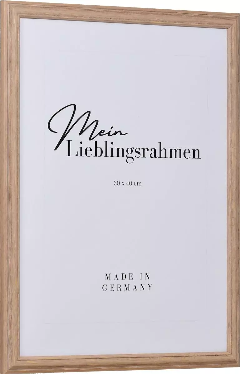 Seitenansicht eines hellbraunen, pastelligen Holzrahmens im Landhausstil, mit einer abgeflachten Wölbung und einer erhobenen Au